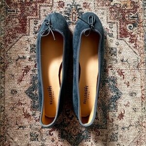 Women's Blue Suede Ballet Flats